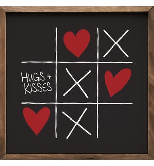 Hugs And Kisses Tic Tac Toe Black